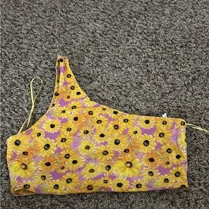 Zara Yellow Floral Crop Top